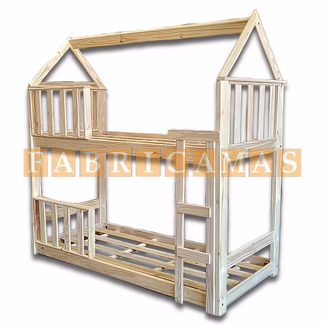 Cama casita superpuesta